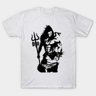 Lord Shiva Art Angry Trishul T-shirt T-Shirt